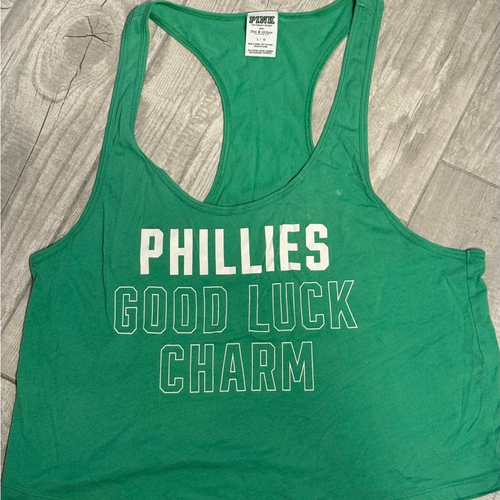 PINK Victoria's Secret Green Crop Top